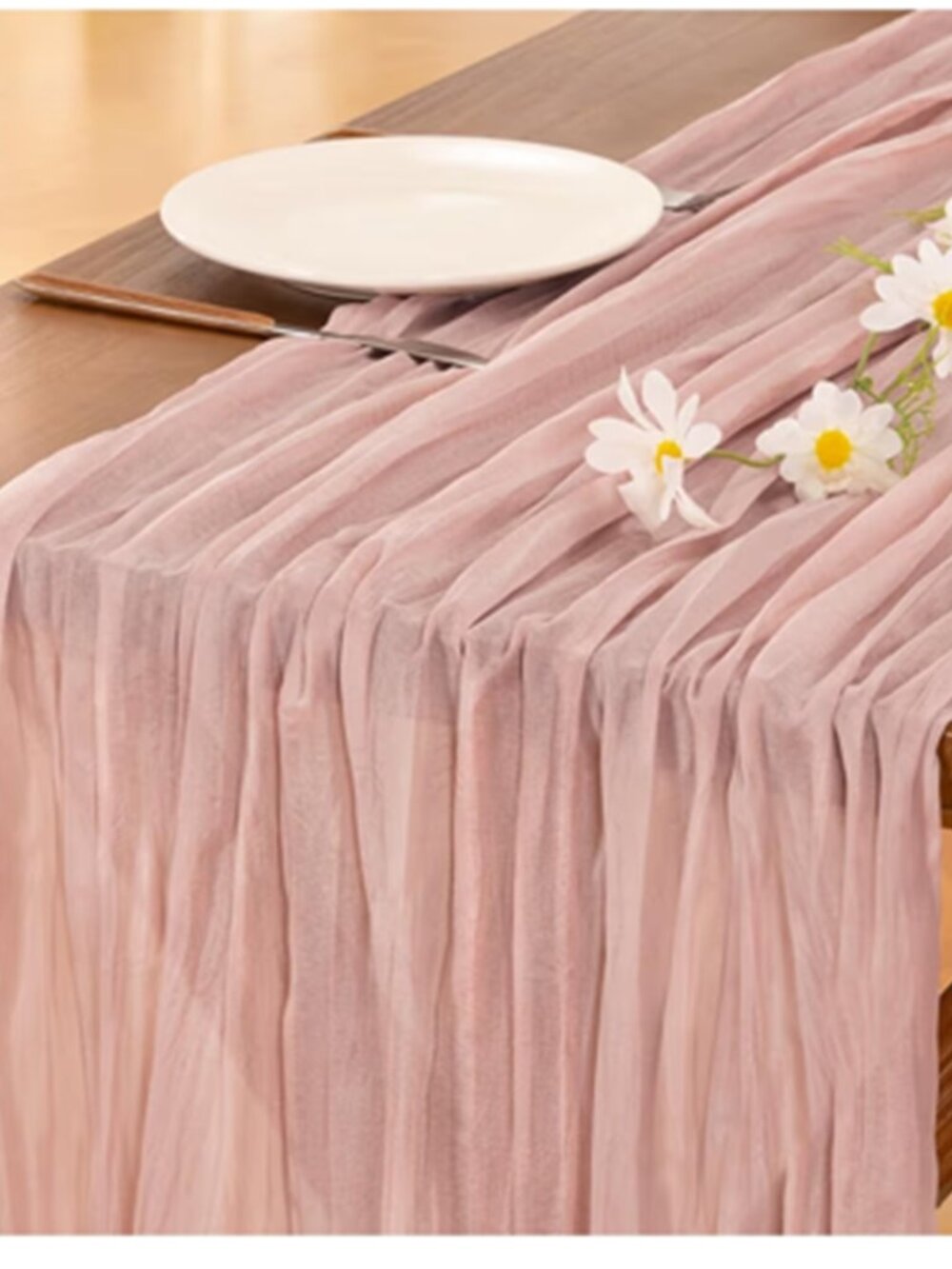 LuluXenia Blush Pink Cheesecloth Table Runners 6 Pack 10ft NIP